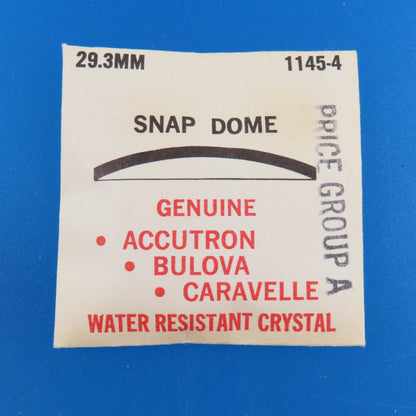 Bulova Accutron 1243-4 Snap Dome 30.1 MM Crystal | Water Resistant