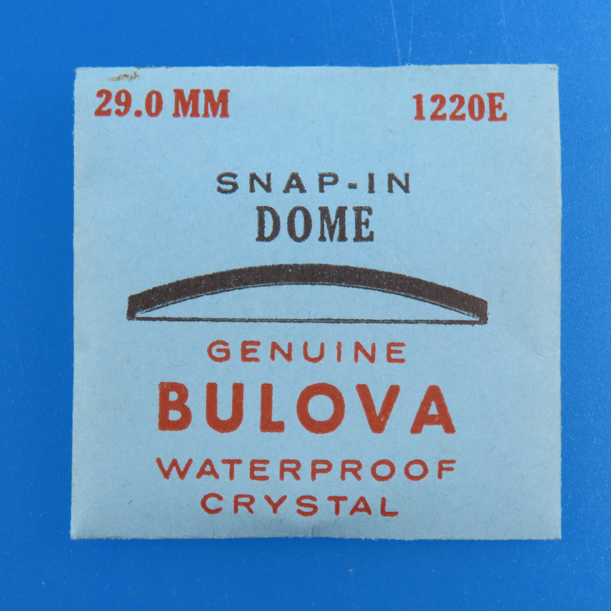 Bulova Accutron 1220E Snap-In Dome 29.0 MM Crystal | Waterproof