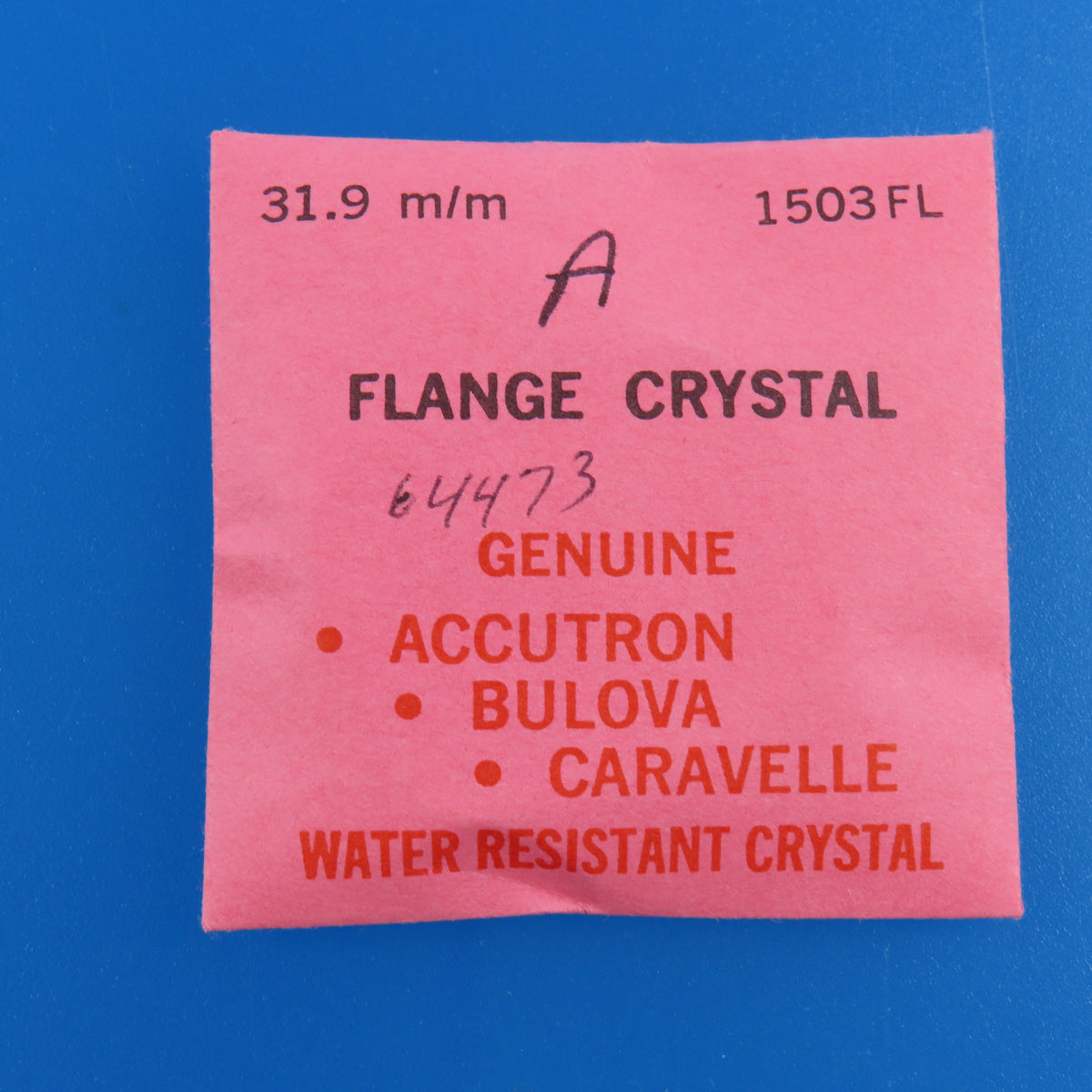 Bulova Accutron 1503FL Flange 31.9 MM Crystal | Water Resistant