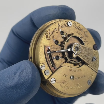 May Lot 35- Elgin 18s Open Face Pocket Watch Movement
