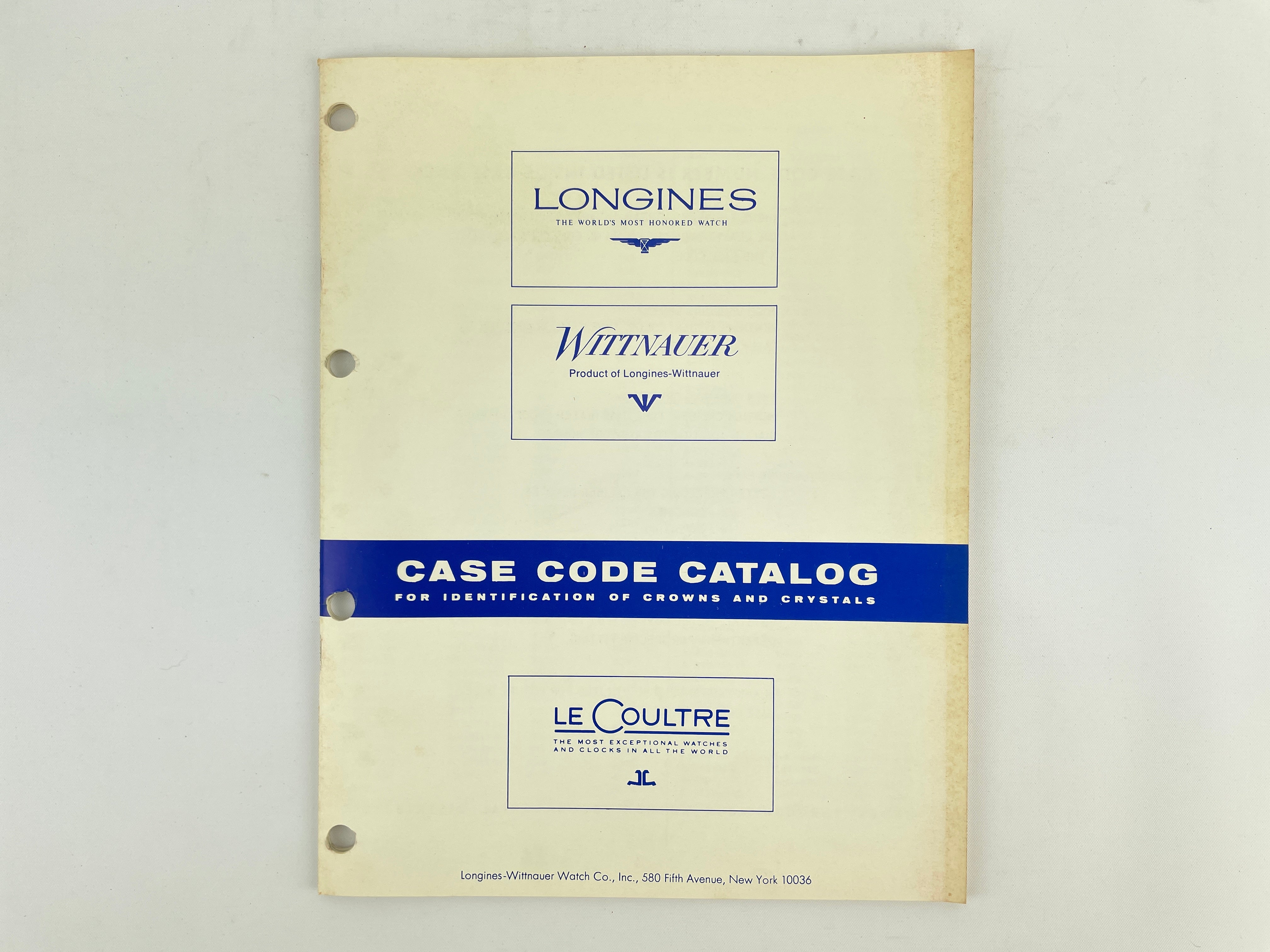 Longines Wittnauer LeCoultre Case Code Catalog watchpartsrus