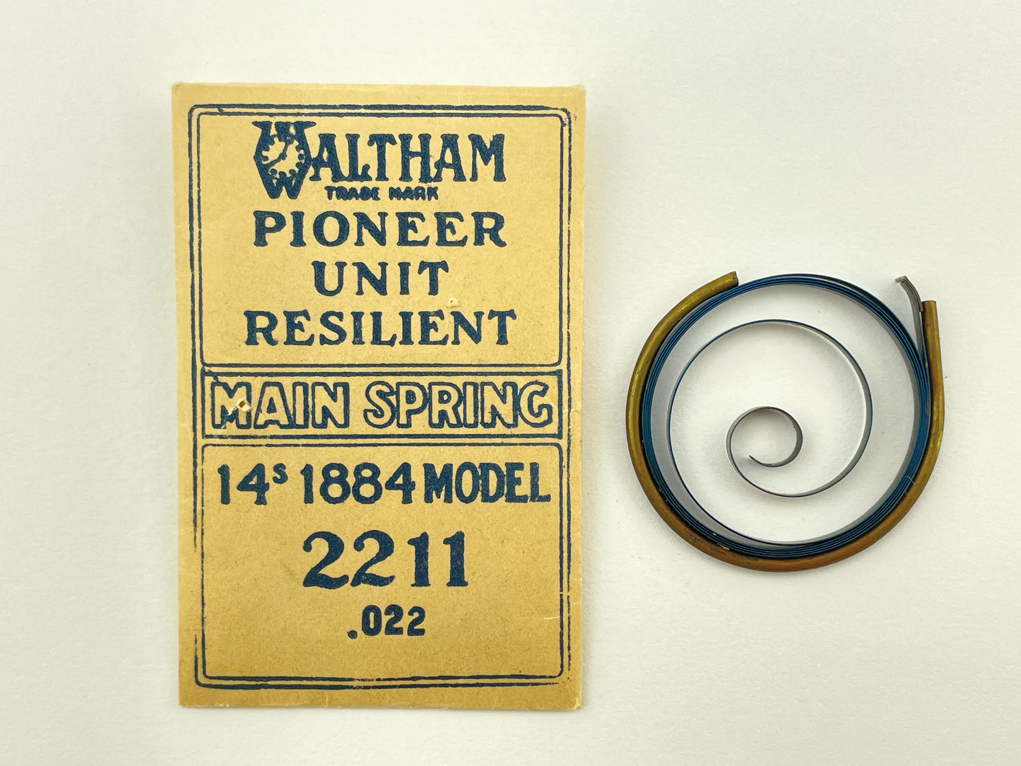 Waltham 14 Size Model 1884 Blued Pocket Watch Mainspring #2211