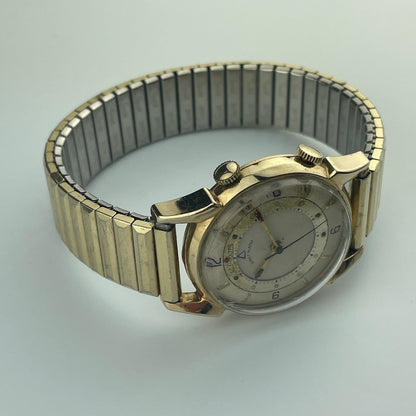 LeCoultre 814 Men’s Alarm Vintage Mechanical Round Wristwatch