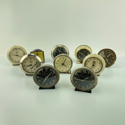 Set of (10) Vintage American Alarm Clocks