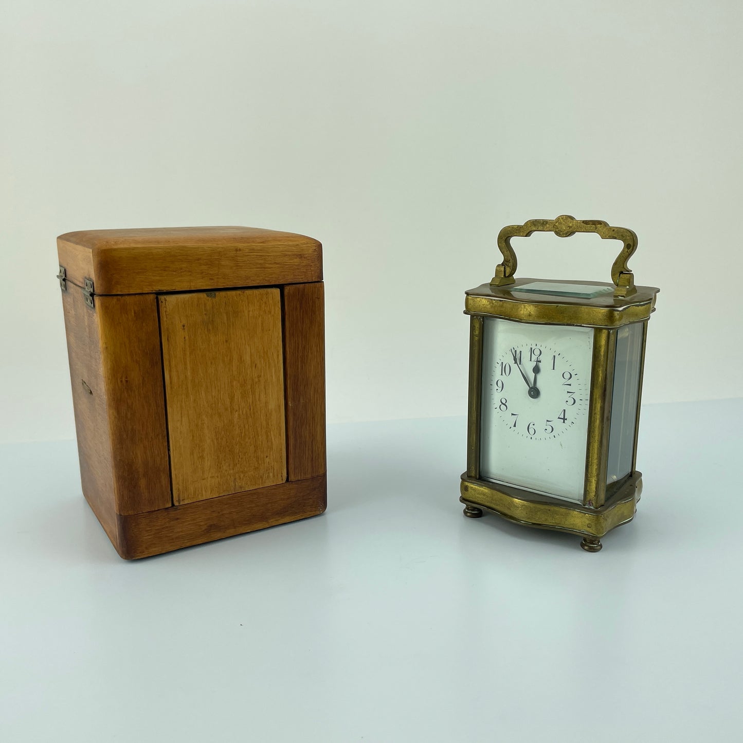 Lot 72- French Carriage Clock with Wooden Carrying Case