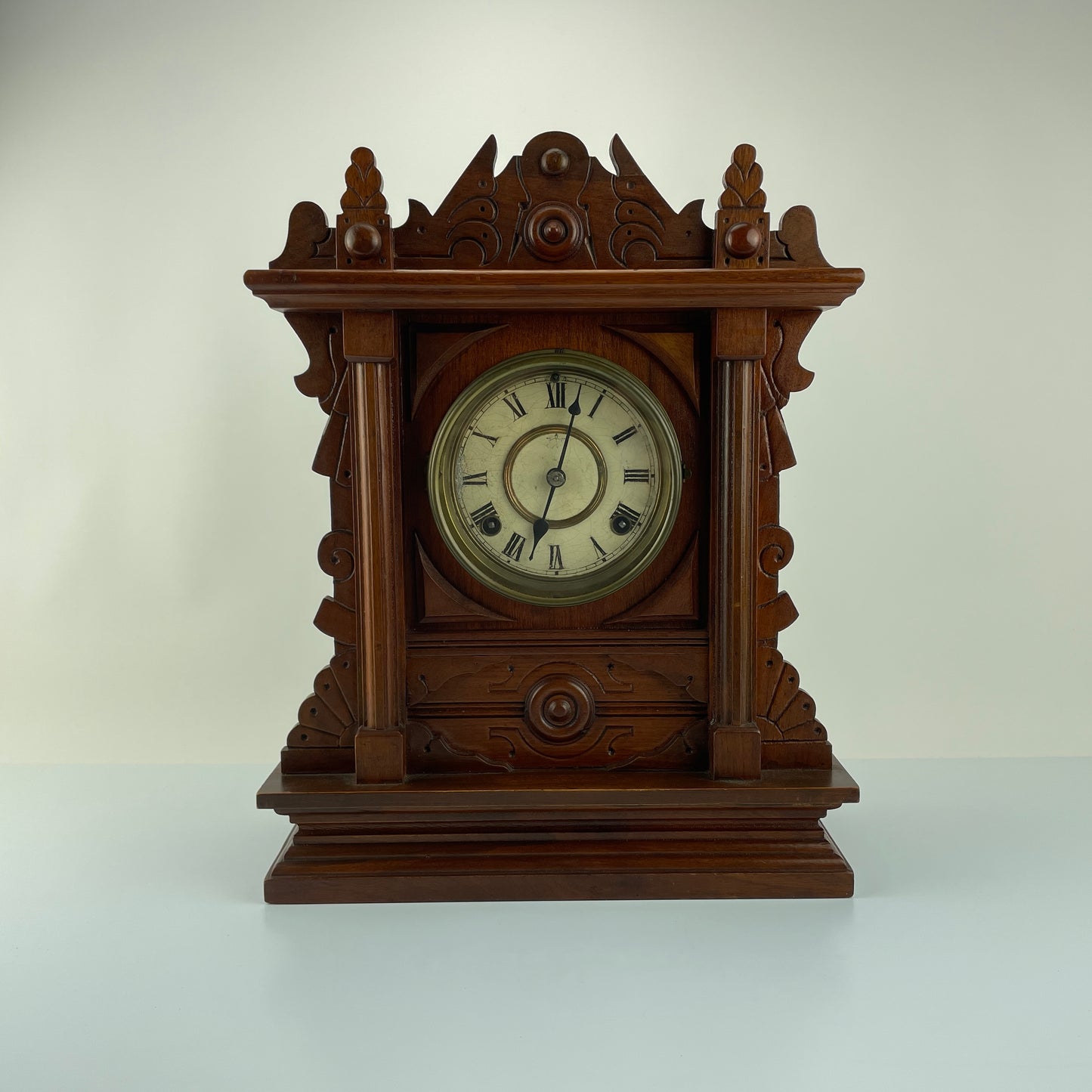 Lot 74- Waterbury Clock Co. Wren Mantle Clock