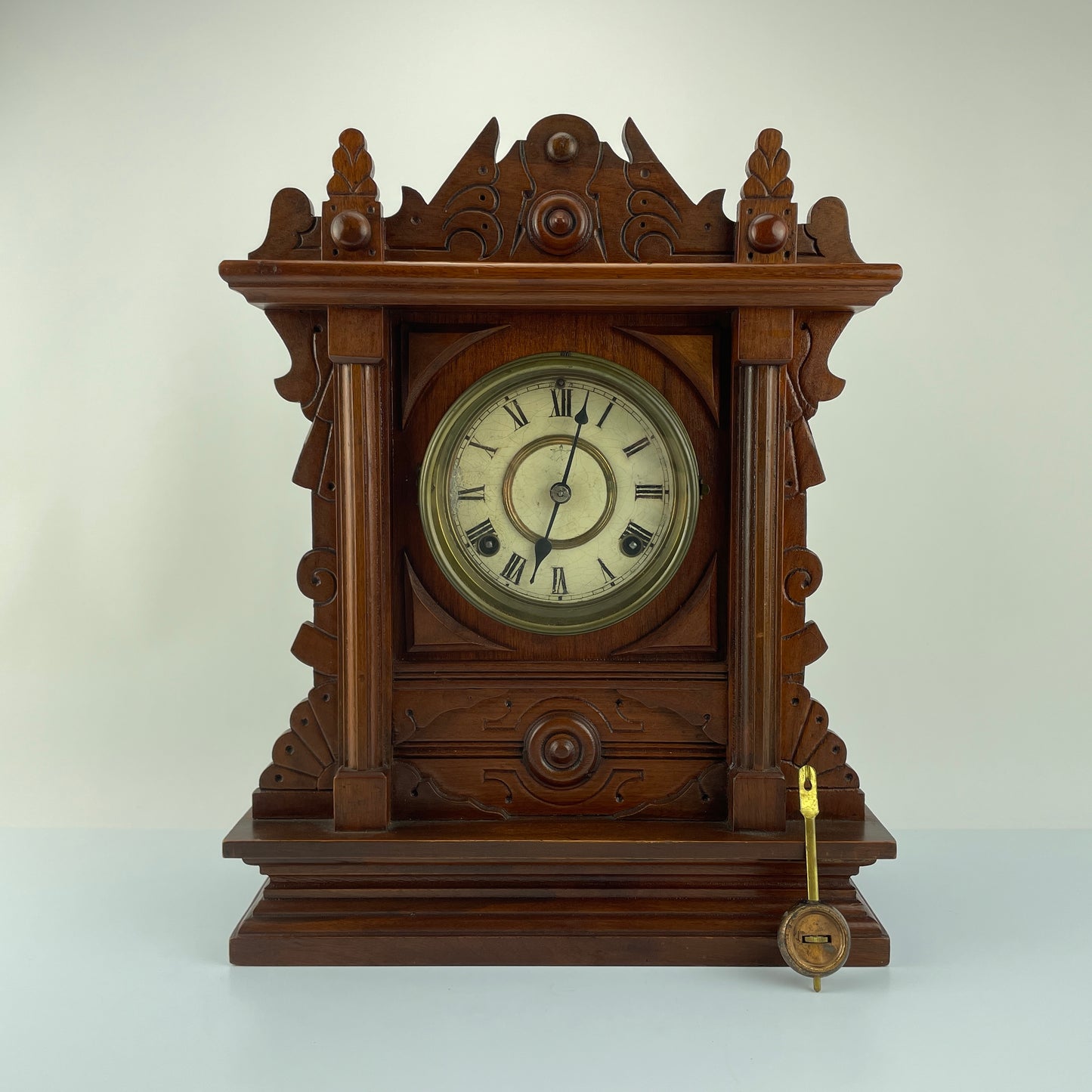 Lot 74- Waterbury Clock Co. Wren Mantle Clock