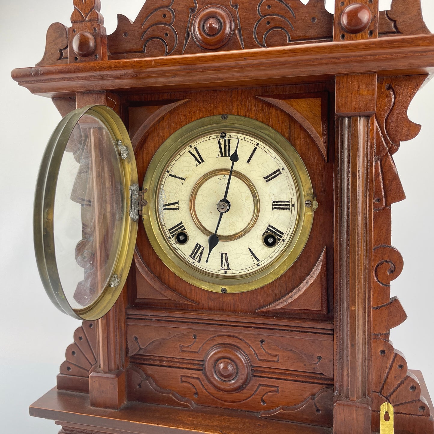 Lot 74- Waterbury Clock Co. Wren Mantle Clock