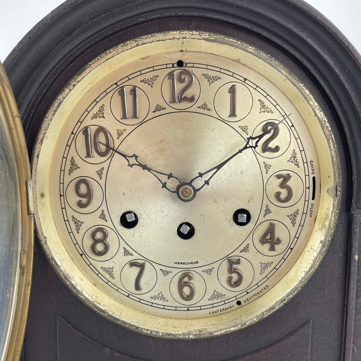 Lot 80- Herschede Gothic 8-Day Mantle Clock