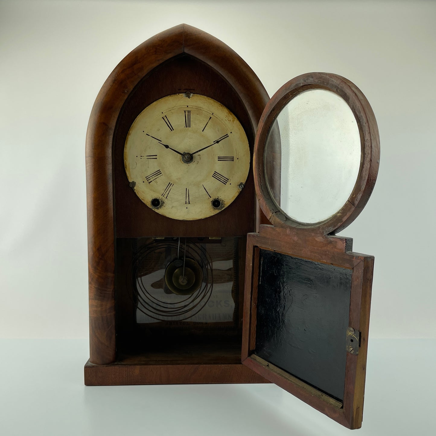 Lot 91- Brewster & Ingrahams Gothic Mantle Clock