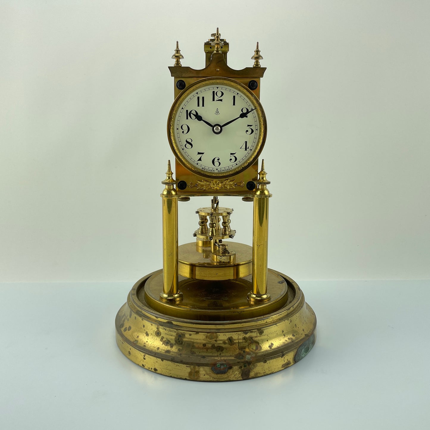Lot 93- Gustav Becker 400-Day Clock Disk Pendulum