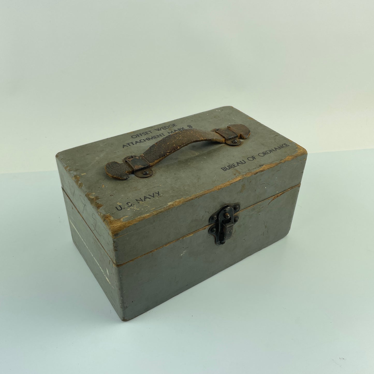Lot 96- Wooden U.S. Navy Offset Wedge Box Empty