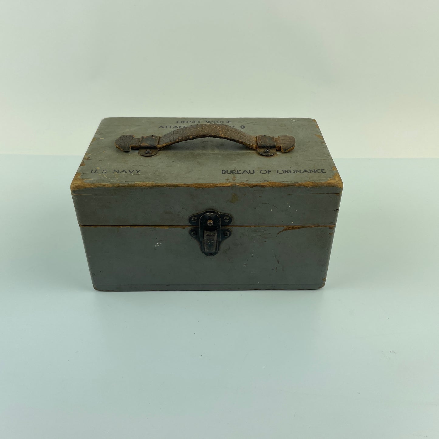 Lot 96- Wooden U.S. Navy Offset Wedge Box Empty