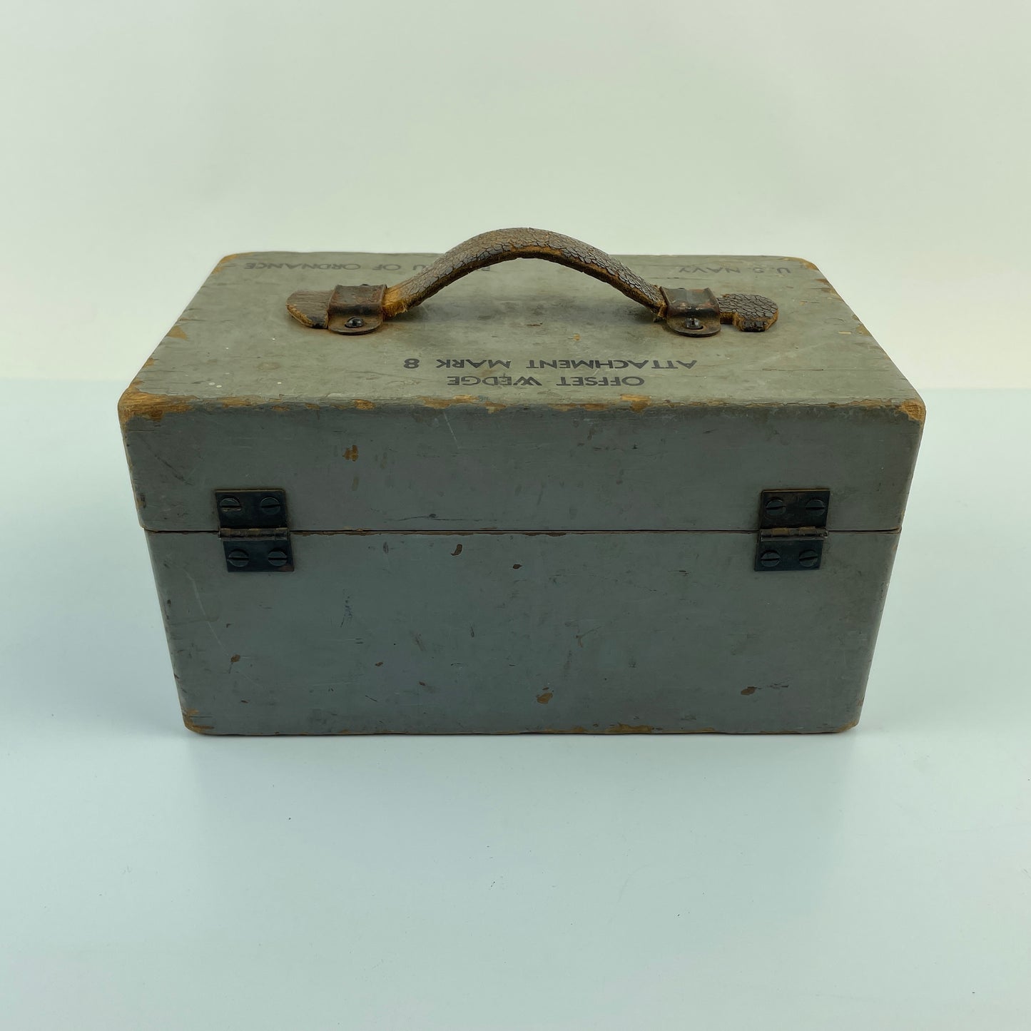 Lot 96- Wooden U.S. Navy Offset Wedge Box Empty