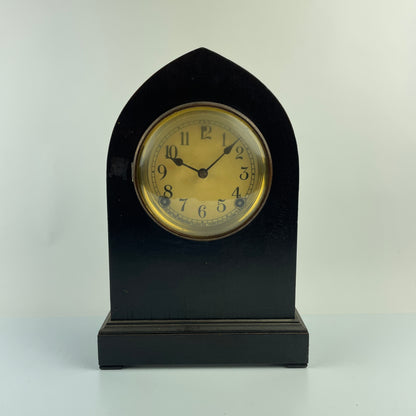 Lot 110- Sessions 8-day Time & Strike Gothic Mantle Clock