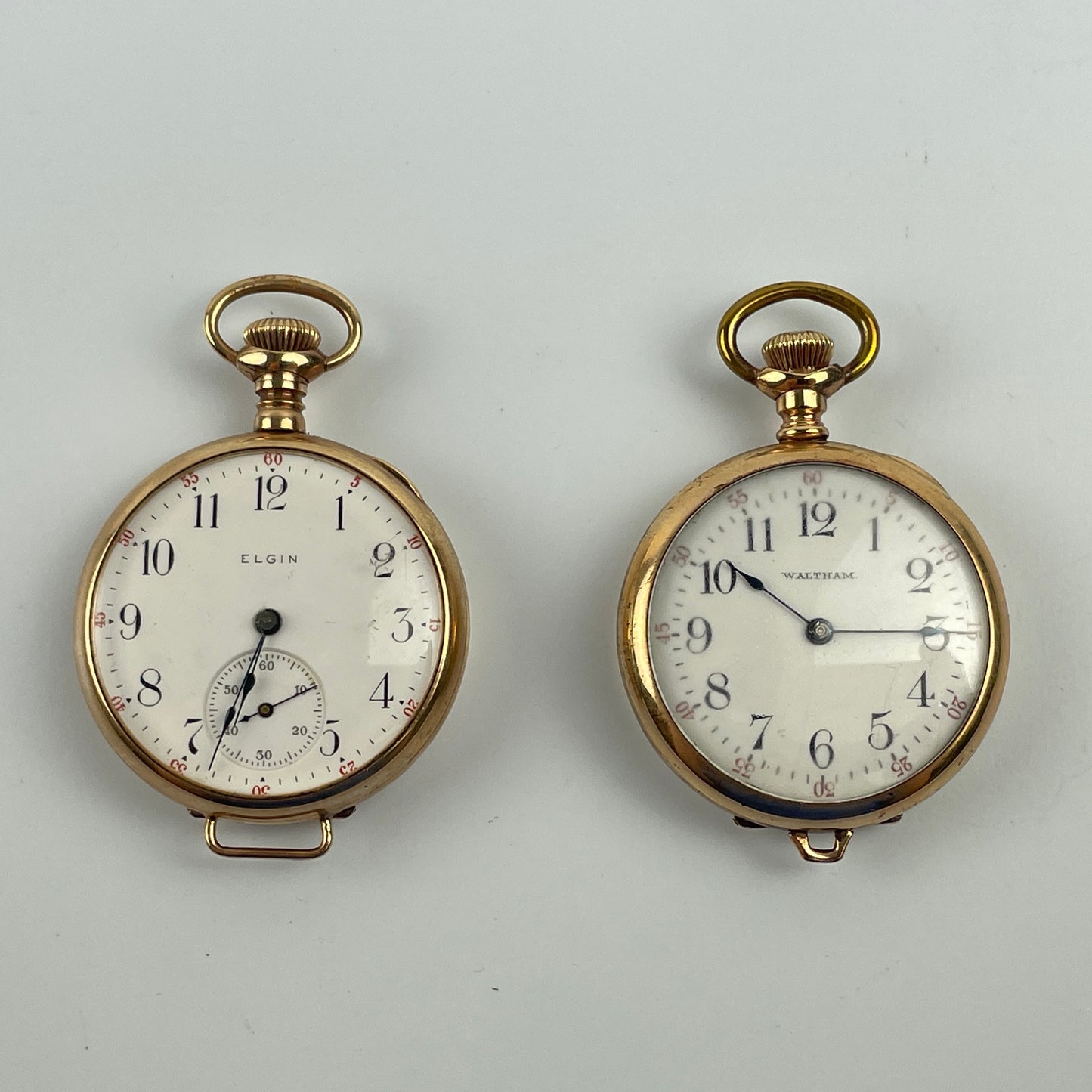 Lot 2- Elgin and Waltham YGF Ladies' Lapel Watches