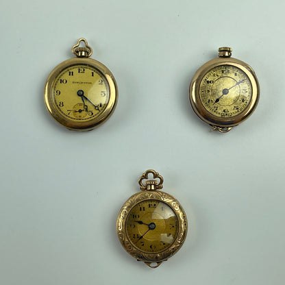 Lot 7- American & Swiss Yellow Gold-Filled Lapel Watches