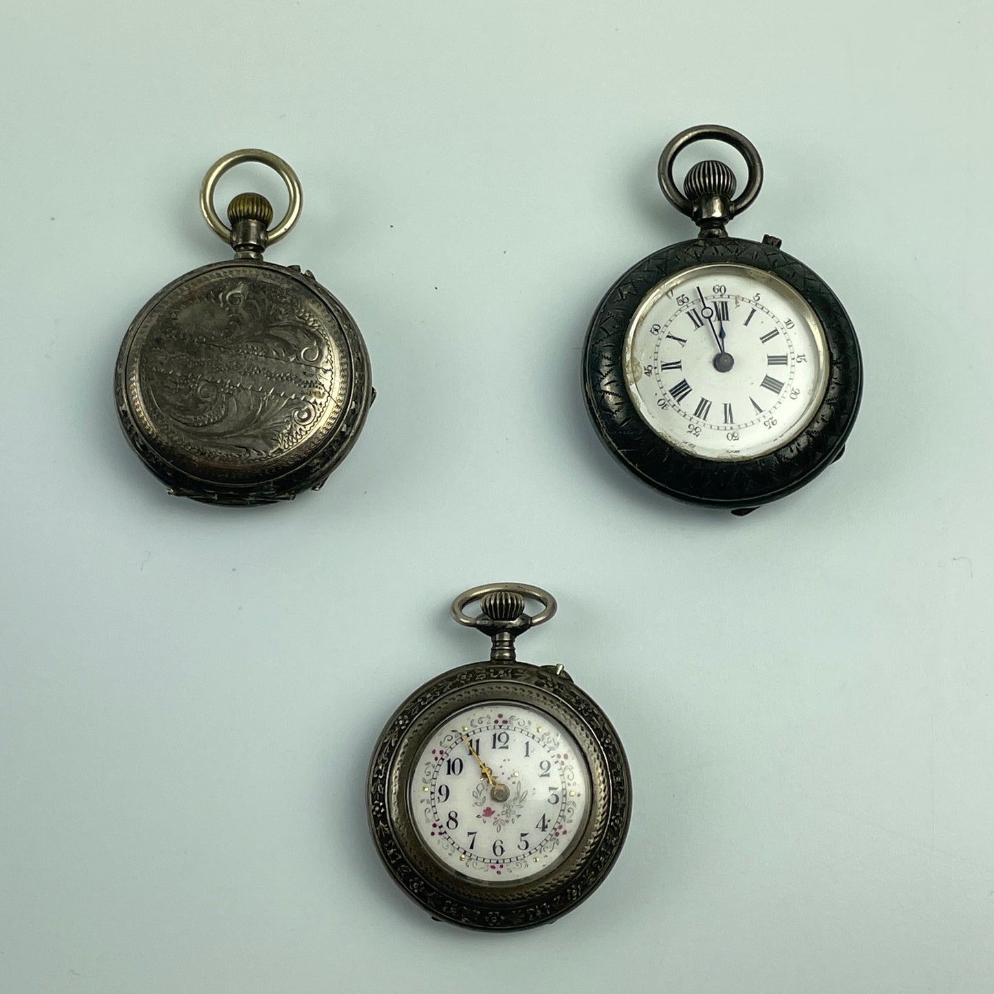 Lot 26- Swiss Silver Ladies' Lapel Watches