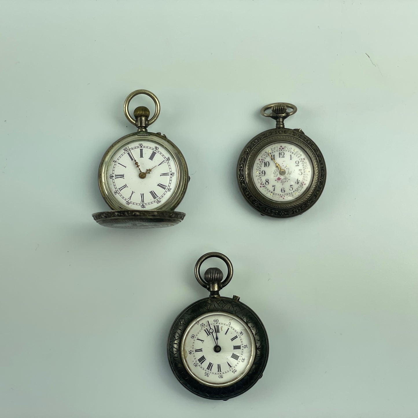 Lot 26- Swiss Silver Ladies' Lapel Watches