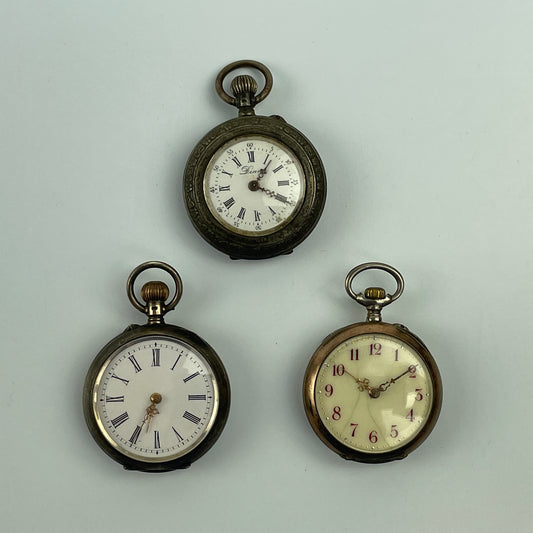 Lot 67- Swiss Ladies' Silver Lapel Watches