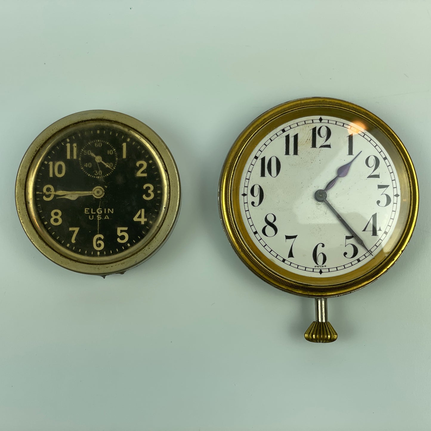 Lot 8- Elgin Car Clock & Swiss Travel Clock