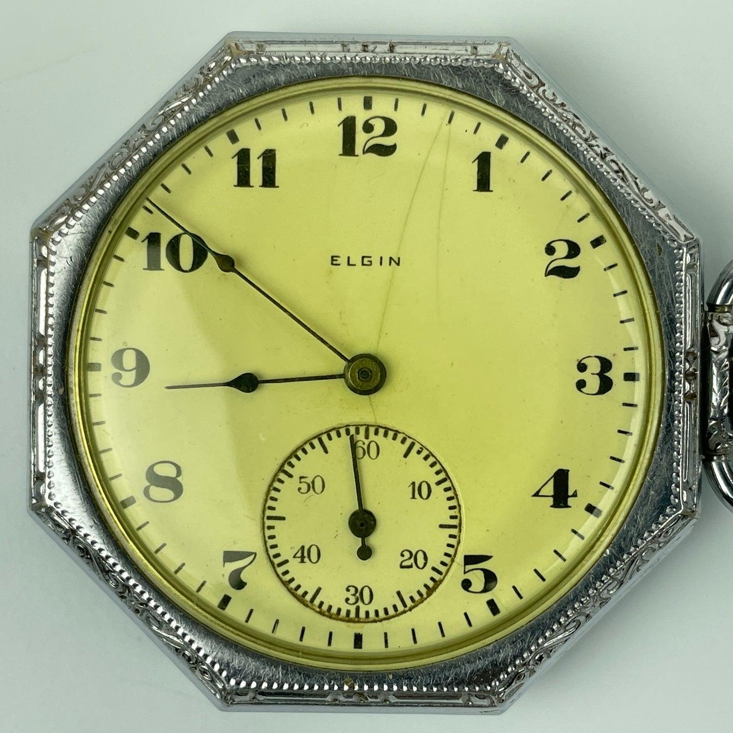 Lot 22- Elgin 12 Size 7 Jewel Octagon Pocket Watch