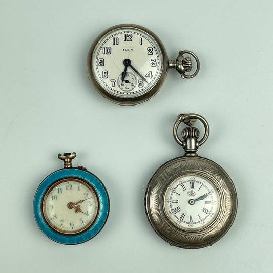 Lot 32- Swiss, Waltham & Elgin Ladies' Lapel Watches