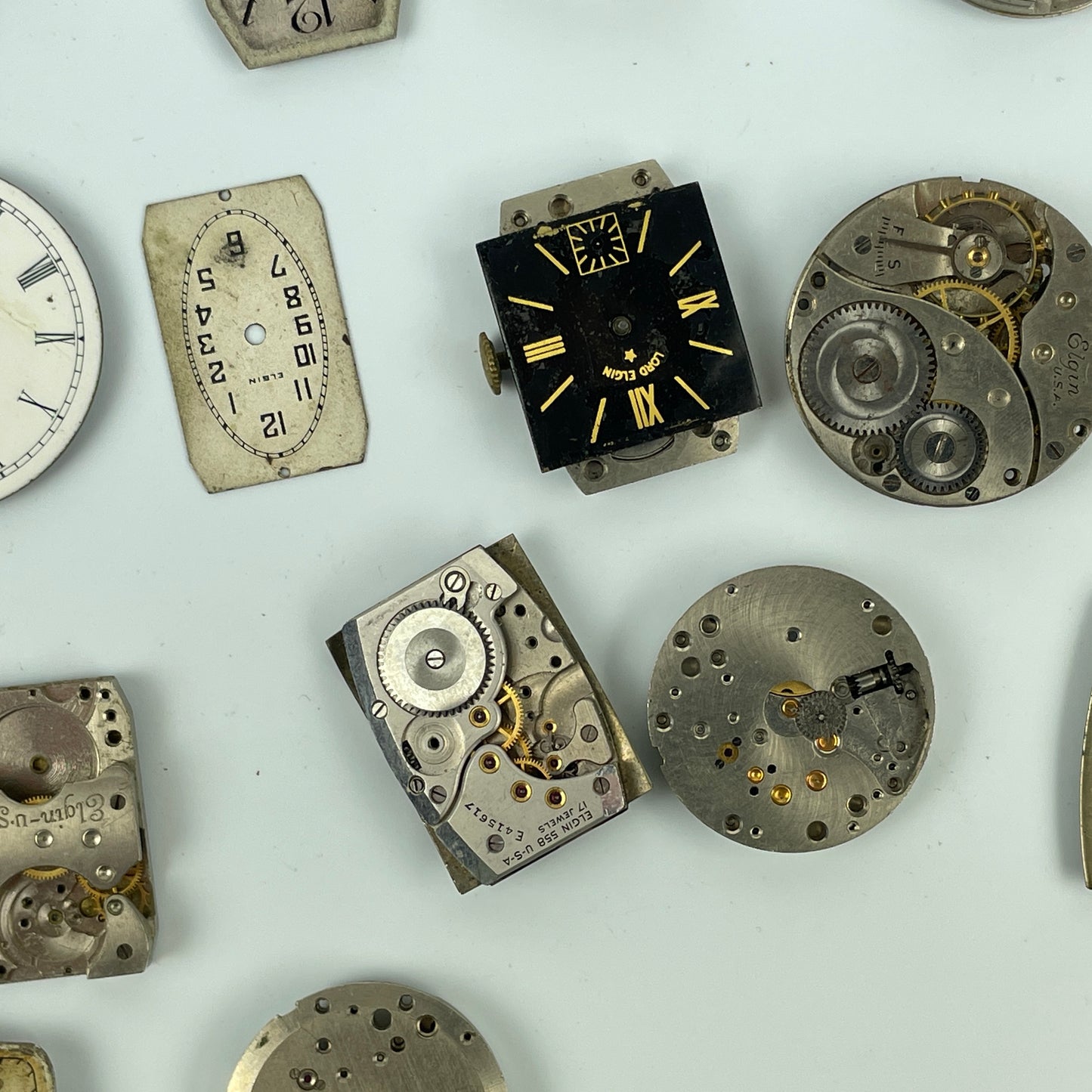 Lot 55- Elgin Ladies' & Men’s Vintage Mechanical Wristwatch Movements