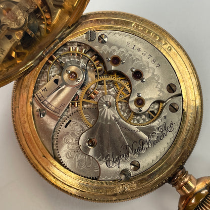 Lot 72- Elgin YGF 6 Size Hunting Pocket Watch