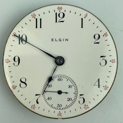 Lot 83- Elgin 18 Size Gilt 7 Jewel Pocket Watch Movement