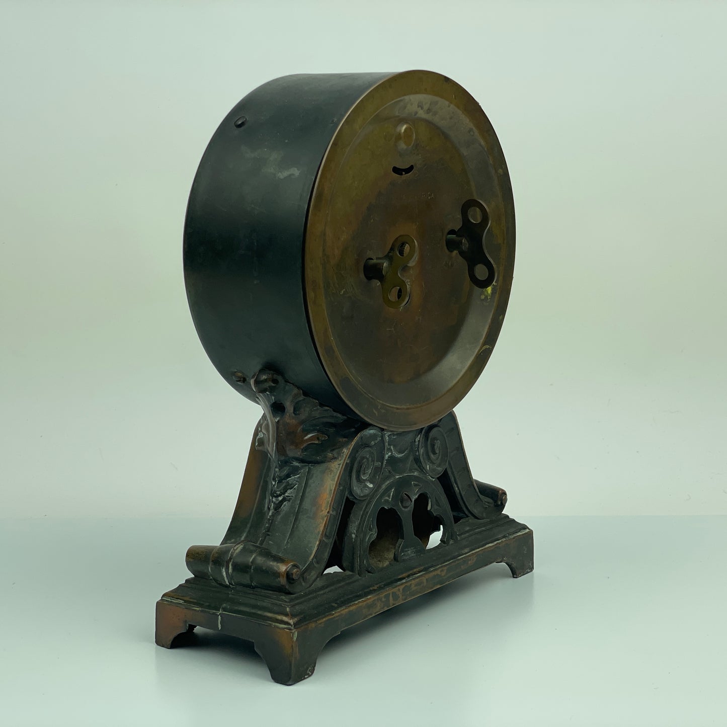 Lot 107- Seth Thomas Bronze Long Alarm Clocks