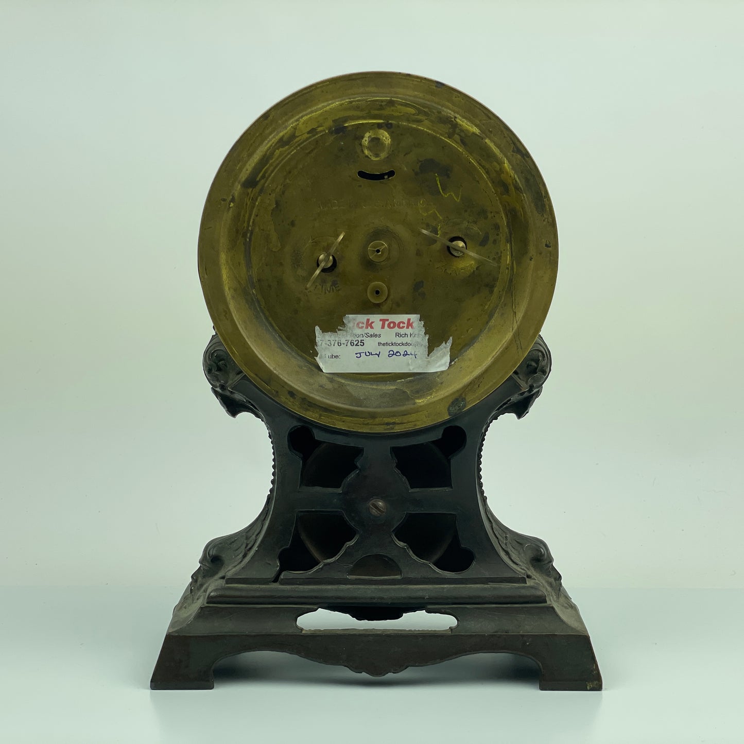 Lot 107- Seth Thomas Bronze Long Alarm Clocks