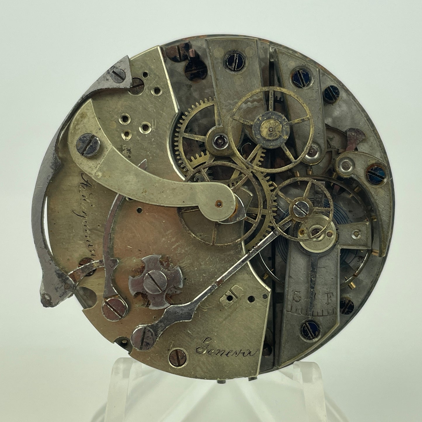 Lot 2- Swiss A Huguenin Geneva Chronograph Pocket Watch Movement