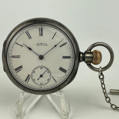 Lot 74- Waltham | 6S | 7J | Key Wind & Key Set Coin Silver Ladies Pocket Watch