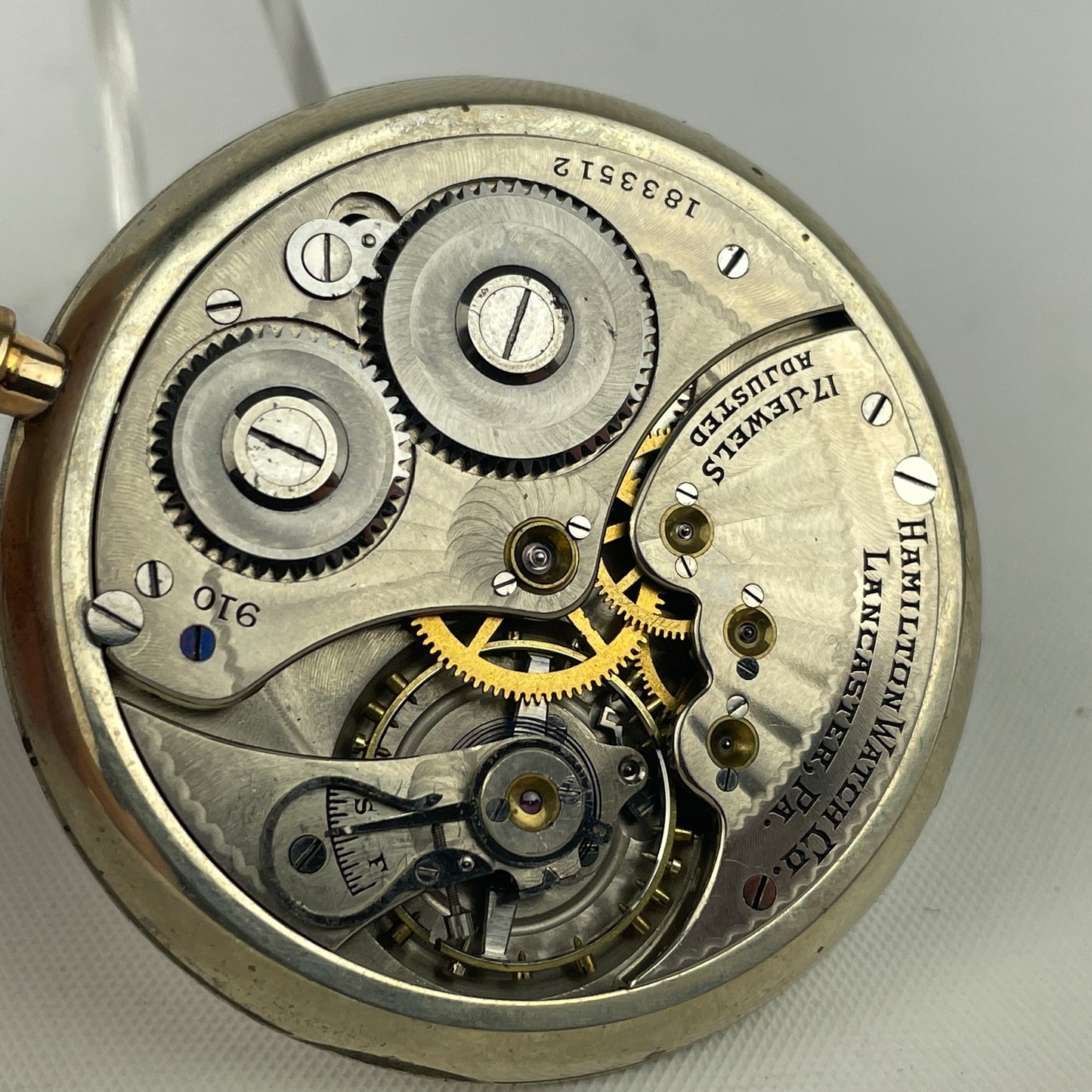 Lot 22- Hamilton | 12S | 910 | 17J | Pocket Watch Movement