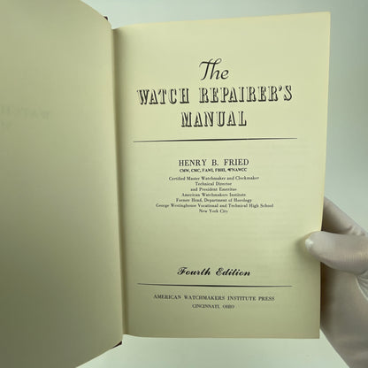 Oct Lot 65- The Watch Repairer’s Manual