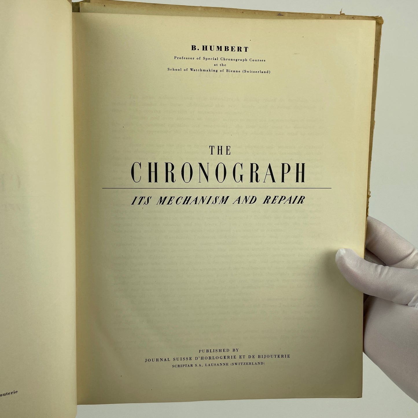 Nov Lot 17- The Chronograph its Mechanism and Repair | Humbert