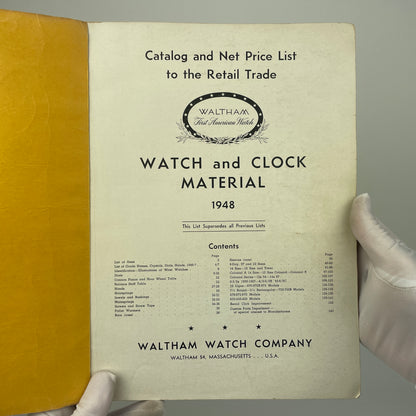 Jan Lot 34- Waltham and Clock Material Catalog, 1948 Edition