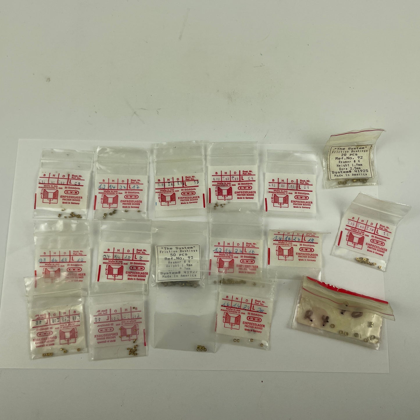 Jan Lot 37- KWM Assortment of 15 Packages of Brass Bushings
