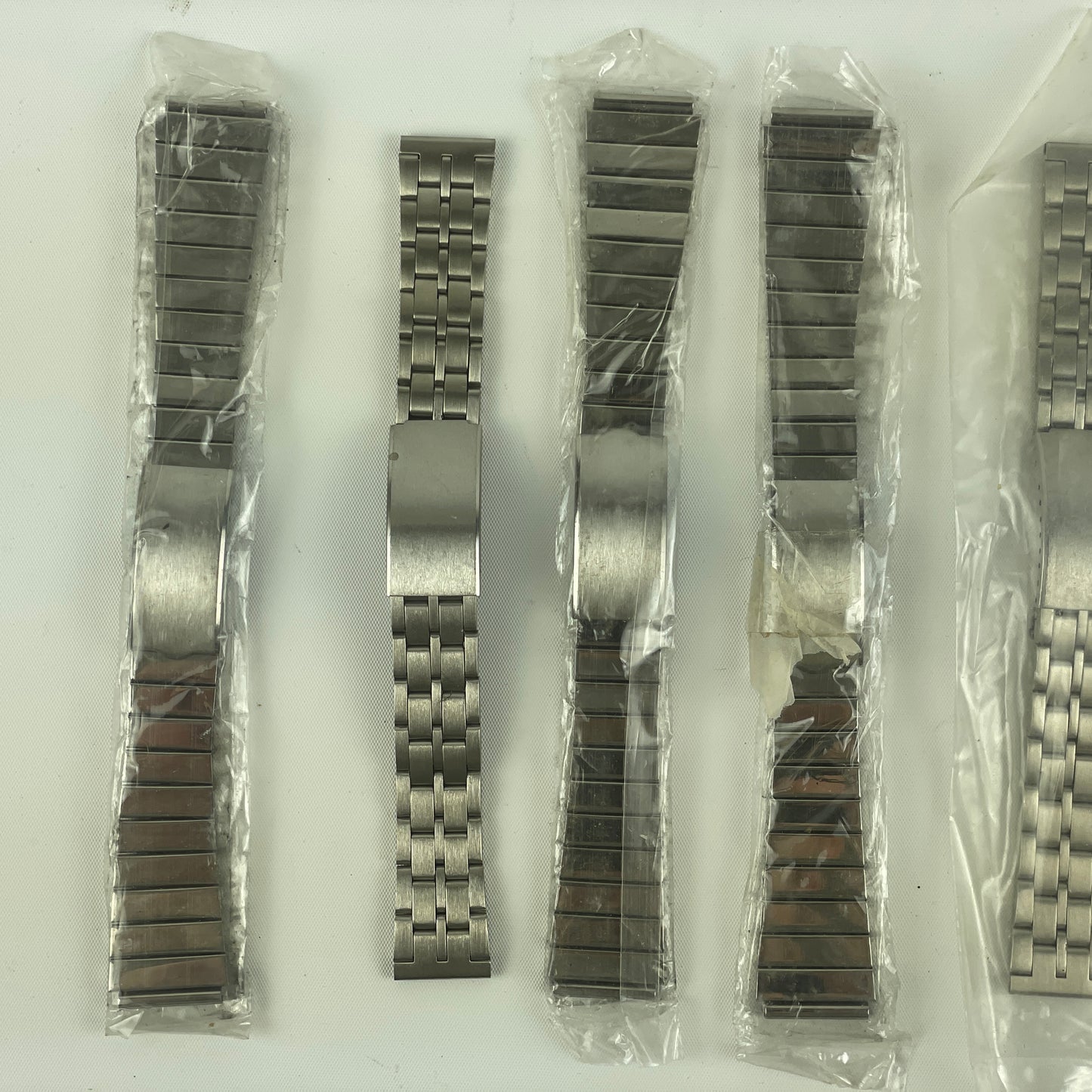 Jan Lot 61- Seven Men's Vintage NOS Metal Wristwatch Bracelets