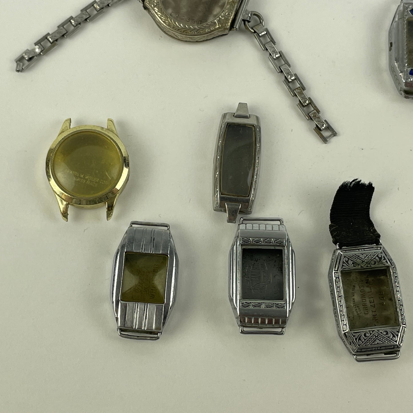 Jan Lot 65- Eighteen Ladie's Vintage Fancy Metal & White RGP Wristwatch Cases