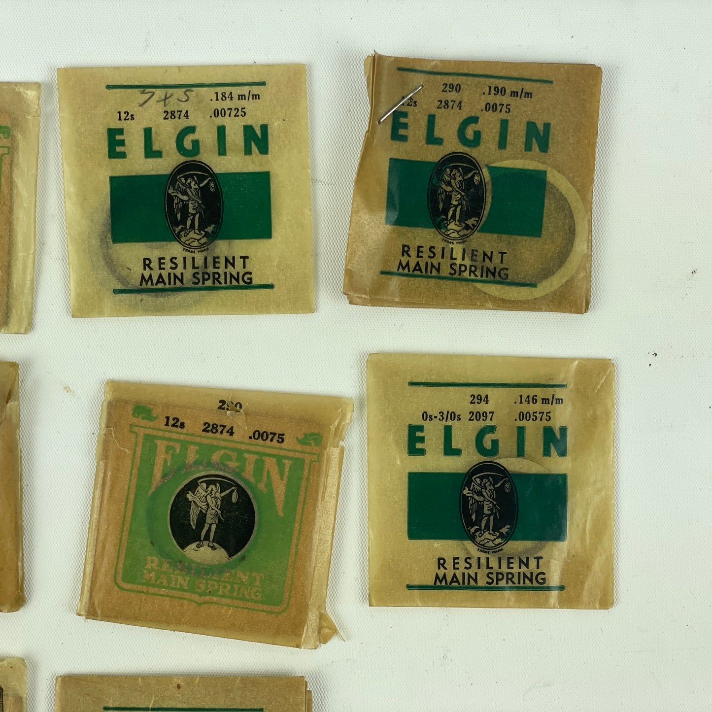 Jan Lot 79- Elgin O Size & 12 Size Blued Factory Packaged Mainsprings