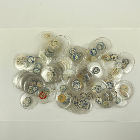 Jan Lot 123- 100 Glass 12, 16 & 18 Size NOS Labeled Pocket Watch Crystals.