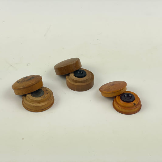 Jan Lot 125- Watchmaker’s Antique Wood Stand Oil Cups w/ Agate Oil Cups