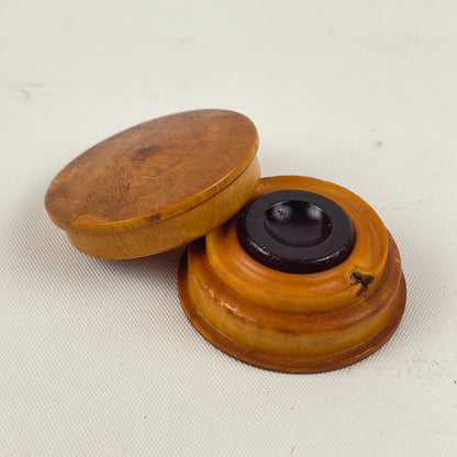 Jan Lot 125- Watchmaker’s Antique Wood Stand Oil Cups w/ Agate Oil Cups