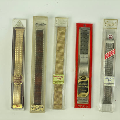 Jan Lot 152- Men’s Assortment of Ten Vintage NOS Metal Wristwatch Bracelets