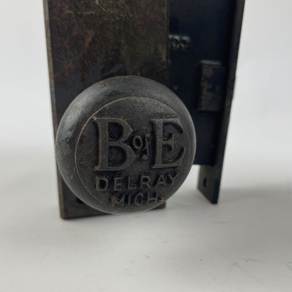 Lot 64- Antique Iron B of E Corbin Doorknob Assembly