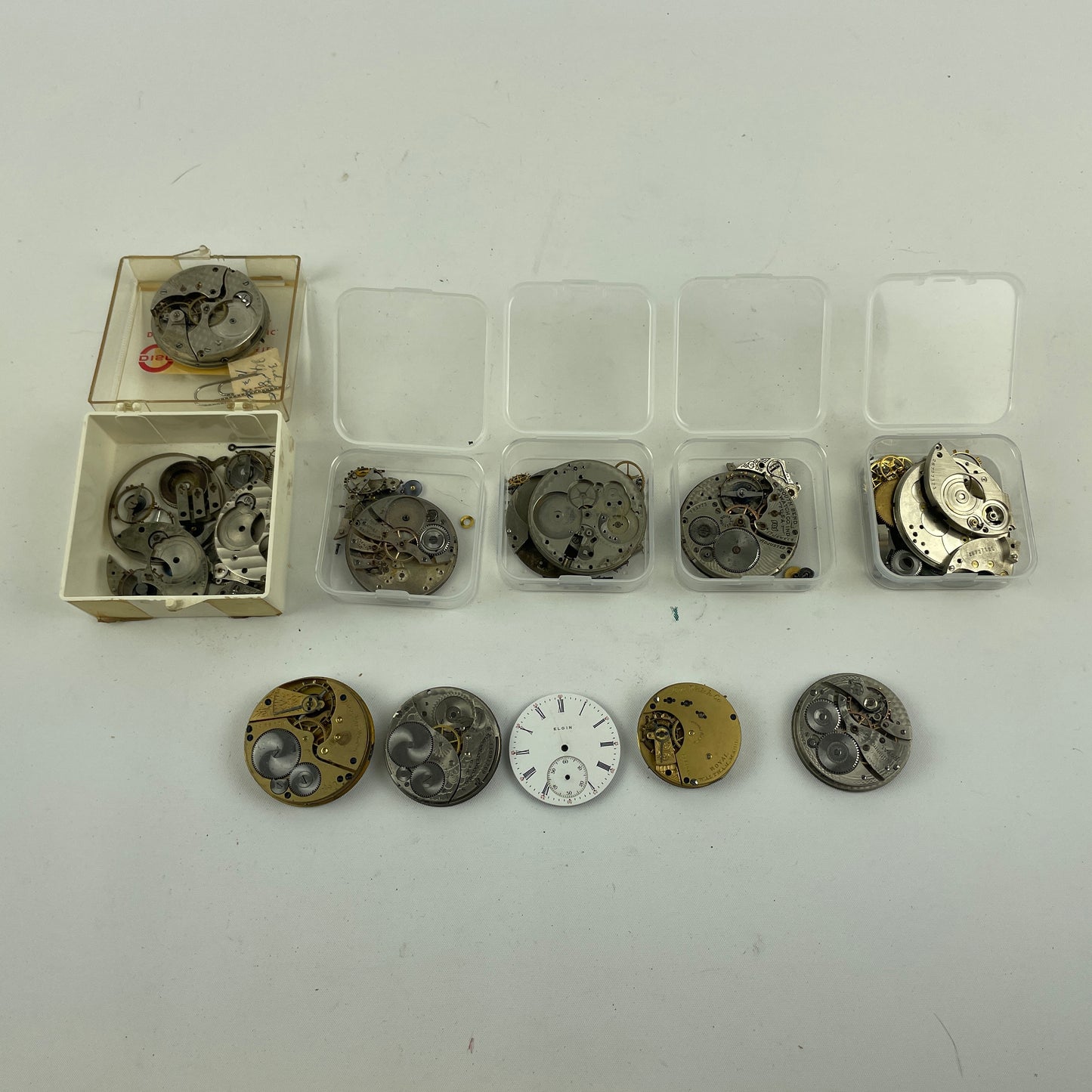 Lot 48-  South Bend, Elgin, Burlington & Waltham Pocket Watch Movements