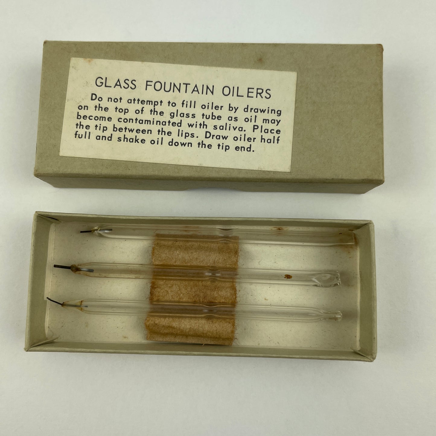Lot 24-  Watchmaker’s Selection of NOS Glass Fountain Oilers