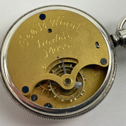 Lot 1-  New England Watch Co. Coin Silver Duplex Escapement Pocket Watch